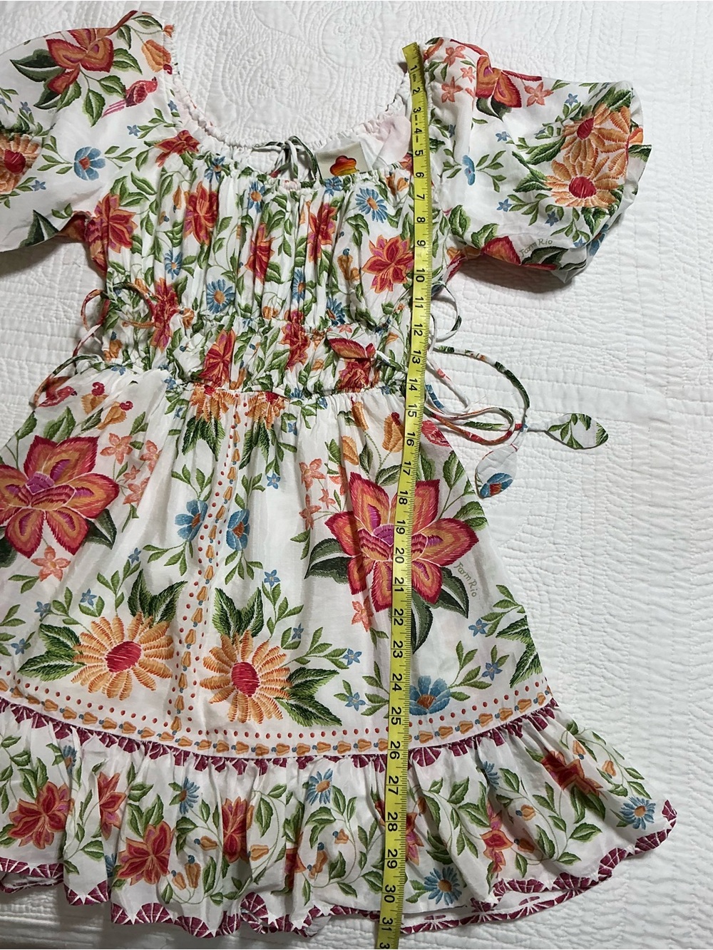 Farm Rio Off-White Bloom Garden Mini Dress Size XS - Picture 11 of 16